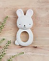 A Little Lovely Company Teething Ring, White Bunny - 100% Natural Rubber Teethers