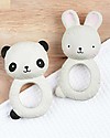 A Little Lovely Company Teething Ring, White Bunny - 100% Natural Rubber Teethers