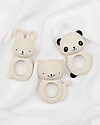 A Little Lovely Company Teething Ring, White Bunny - 100% Natural Rubber Teethers