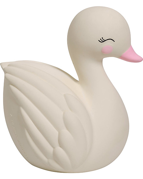 A Little Lovely Company Teething Toy, White Swan - 100% Natural Rubber Teethers