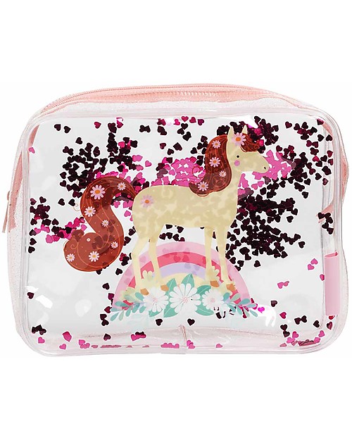 A Little Lovely Company Toiletry Bag Glitter - Horse Makeup Bags and Pouches