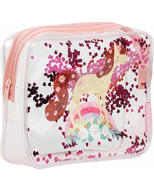 A Little Lovely Company Toiletry Bag Glitter - Horse Makeup Bags and Pouches