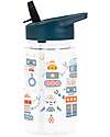 A Little Lovely Company Water Bottle with Straw 450 ml - Robot - BPA Free! Non-Thermal Water Bottles