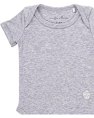 A Muffin in the Oven Muffin Onesie with Short Sleeves - Grey - 100% Pima Cotton Short Sleeves Bodies