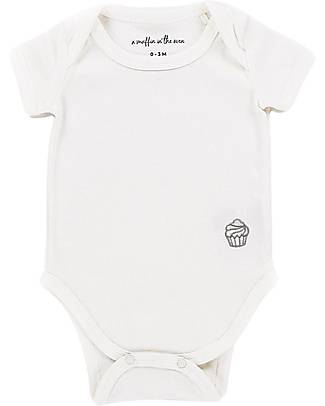 A Muffin in the Oven Muffin Onesie with Short Sleeves - White - 100% Pima Cotton Short Sleeves Bodies