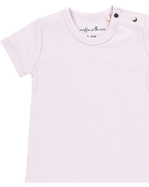 A Muffin in the Oven Muffin Playsuit with Short Sleeves - Pink - 100% Pima Cotton Short Rompers