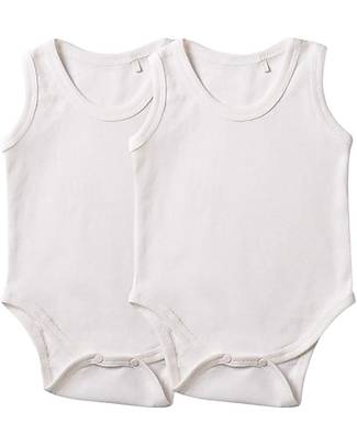 A Muffin in the Oven Rib Onesie Set with No Sleeves - Pack of 2 - 100% Pima Cotton Short Sleeves Bodies