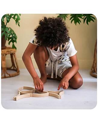 Abel Abel Wooden Blocks Mini Rewood - 12 Pieces - Natural Wooden Blocks and Construction Sets