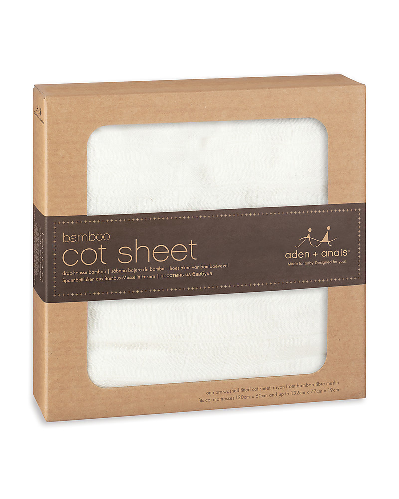 Numero 74 Fitted Bed Sheet - Natural - 120x60 cm - Organic Cotton muslin  unisex (bambini)