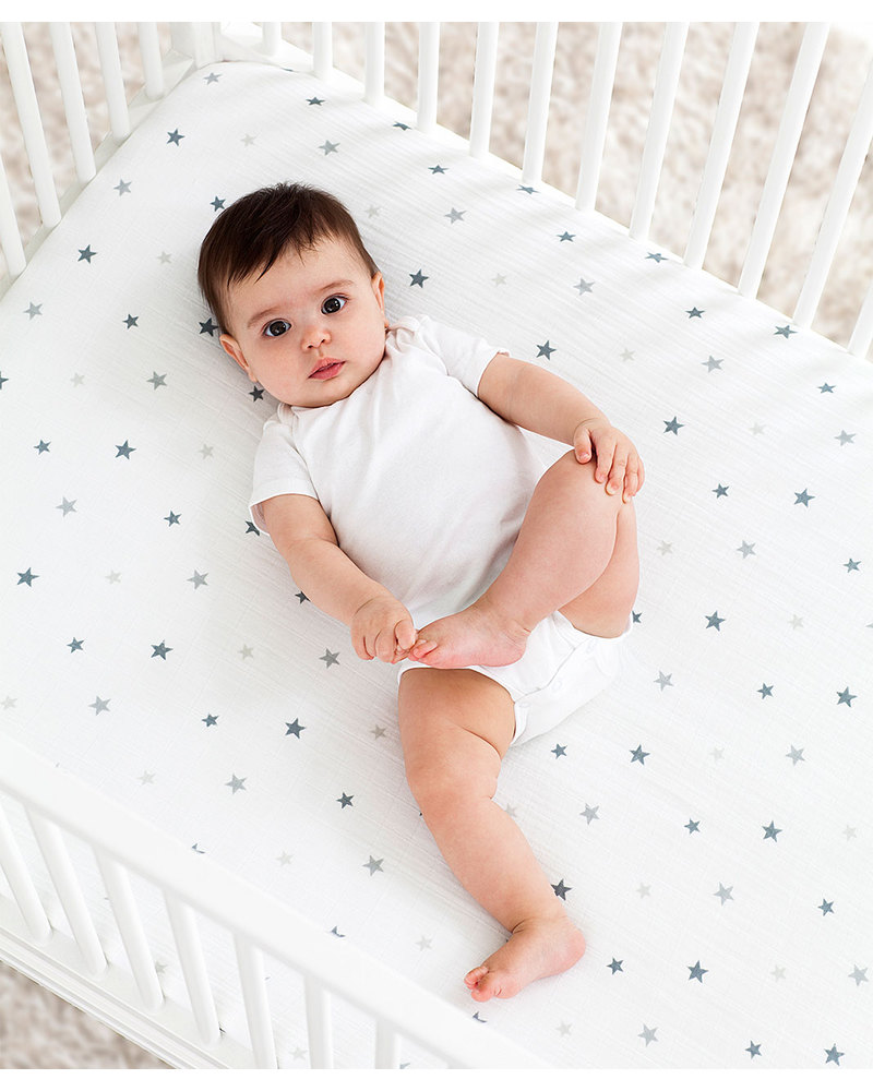 Aden Anais Twinkle Fitted Cot Sheet 100 Cotton Muslin Unisex