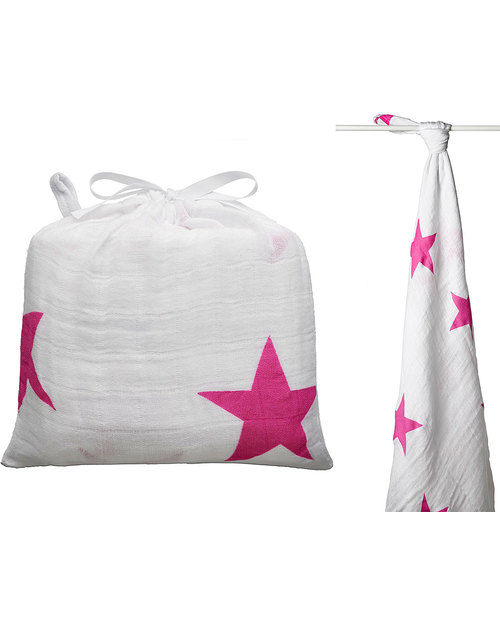 Aden Anais Twinkle Pink Multi use Swaddle 100 cotton muslin comes in its own pretty coordinating bag girl