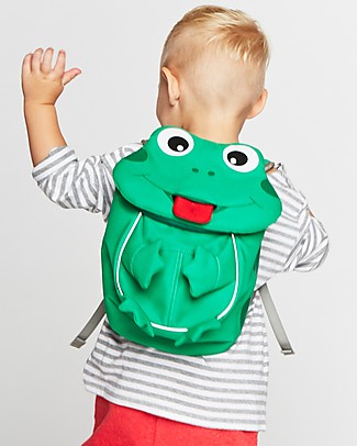 Affenzahn Kids Backpack 1-3 years, Finn Frog - Eco-friendly and playful! Small Backpacks