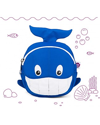 Affenzahn Kids Backpack 1-3 years, Willi Whale - Eco-friendly and Playful! Small Backpacks