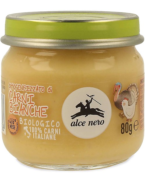 Alce Nero Homogenised of Organic Chicken, Turkey and Vegetables - 100% Italian meat Baby Food