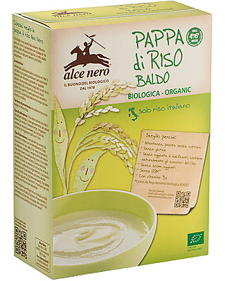 Alce Nero Organic Baldo Rice Instant Baby Food, 250 gr - 100% Italian ingredients Baby Cereal