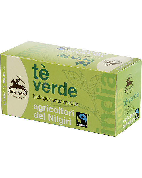Alce Nero Organic Green Tea, Fair Trade - 20 teabags Infusions