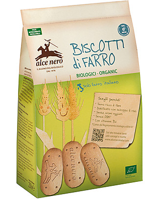 Alce Nero Organic Spelt Biscuits, 250 gr - Withour palm oil Biscuits