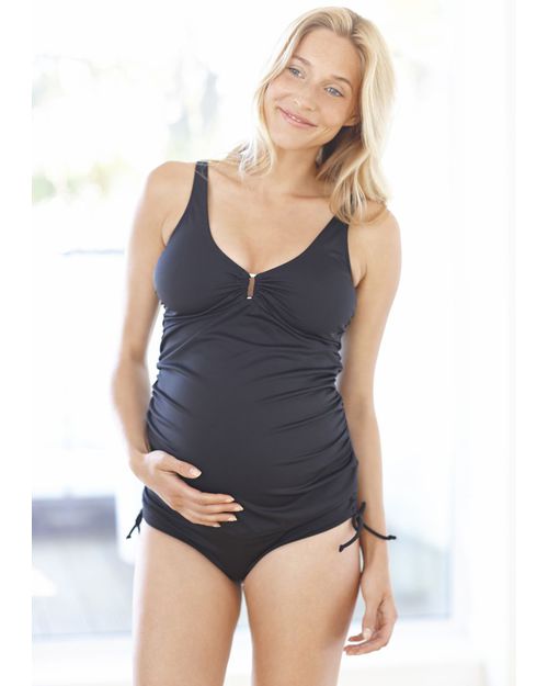 Amoralia Reglisse Ruched Maternity Tankini - Black Bikinis And Tankinis
