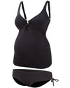 Amoralia Reglisse Ruched Maternity Tankini - Black Bikinis And Tankinis