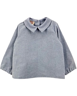 ANG Studio Bruno Shirt with Collar - Light Blue Shirts And Blouses