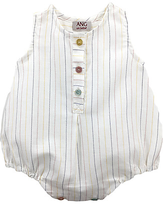 ANG Studio Gino One Piece with Stripes - Linen and Cotton Dungarees