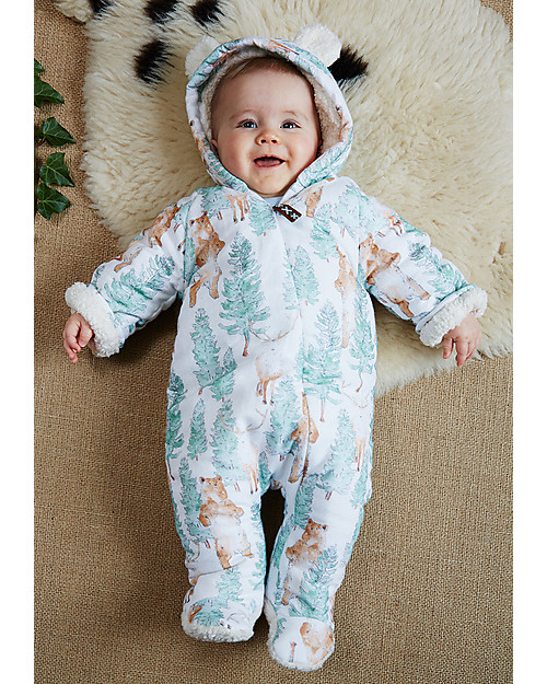 Annaliv Little Grow Padded and Warm, Bear + Elk - 100% organic cotton lining Snowsuits