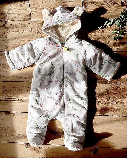 Annaliv Little Grow Padded and Warm, Winter Blomst - 100% organic cotton lining Snowsuits