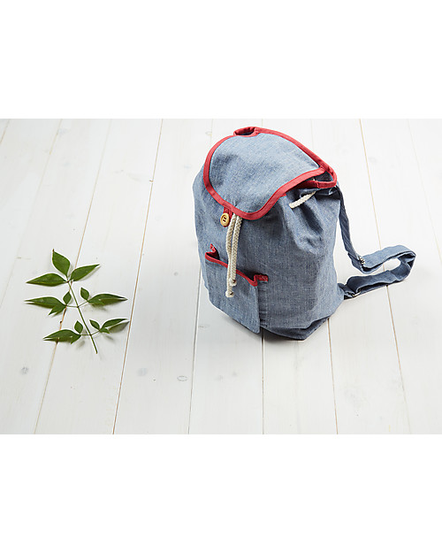 Annaliv Pure Natural Cotton Kids Backpack, Blue & Red - 1+ years! Kindergarten Backpacks