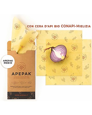 Apepak Beeswax Wraps for Food - Set of 2 Pieces - Mini Reusable Pouch