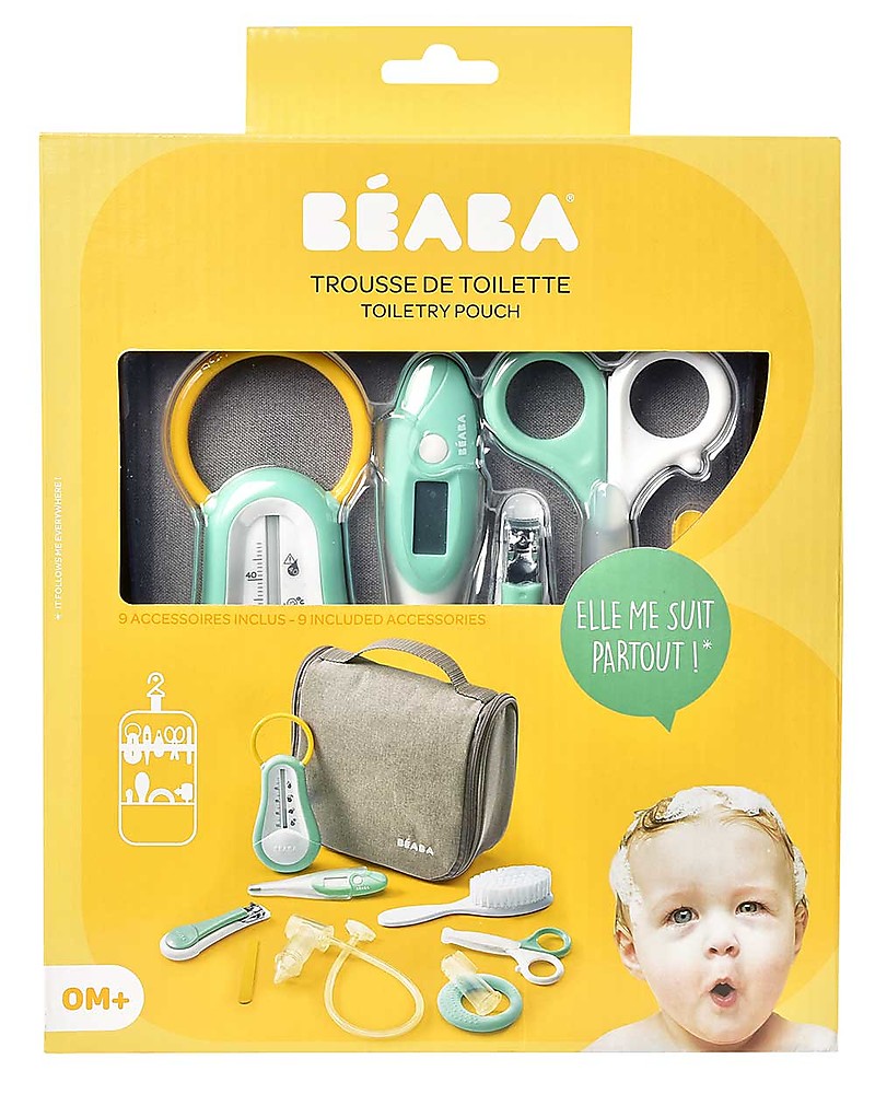 Beaba Filled Hanging Beauty Case Grey Everything You Need Always At Hand Unisex Bambini