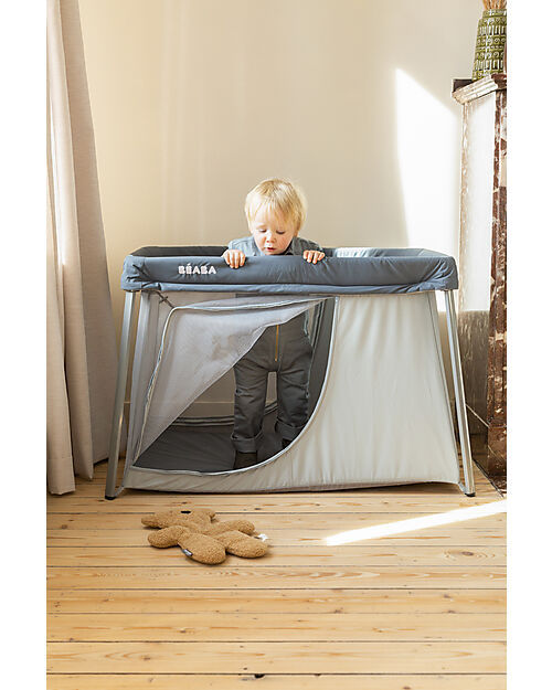 Béaba Travel Cot in Mineral Grey Carrying Bag Included