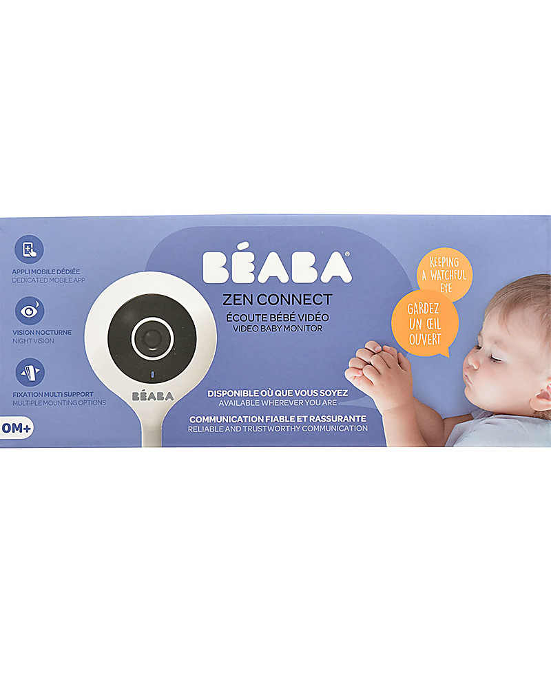 Beaba Zen Connect Video Baby Monitor White Latest Generation Monitoring System Available On Mobile Phone Unisex Bambini