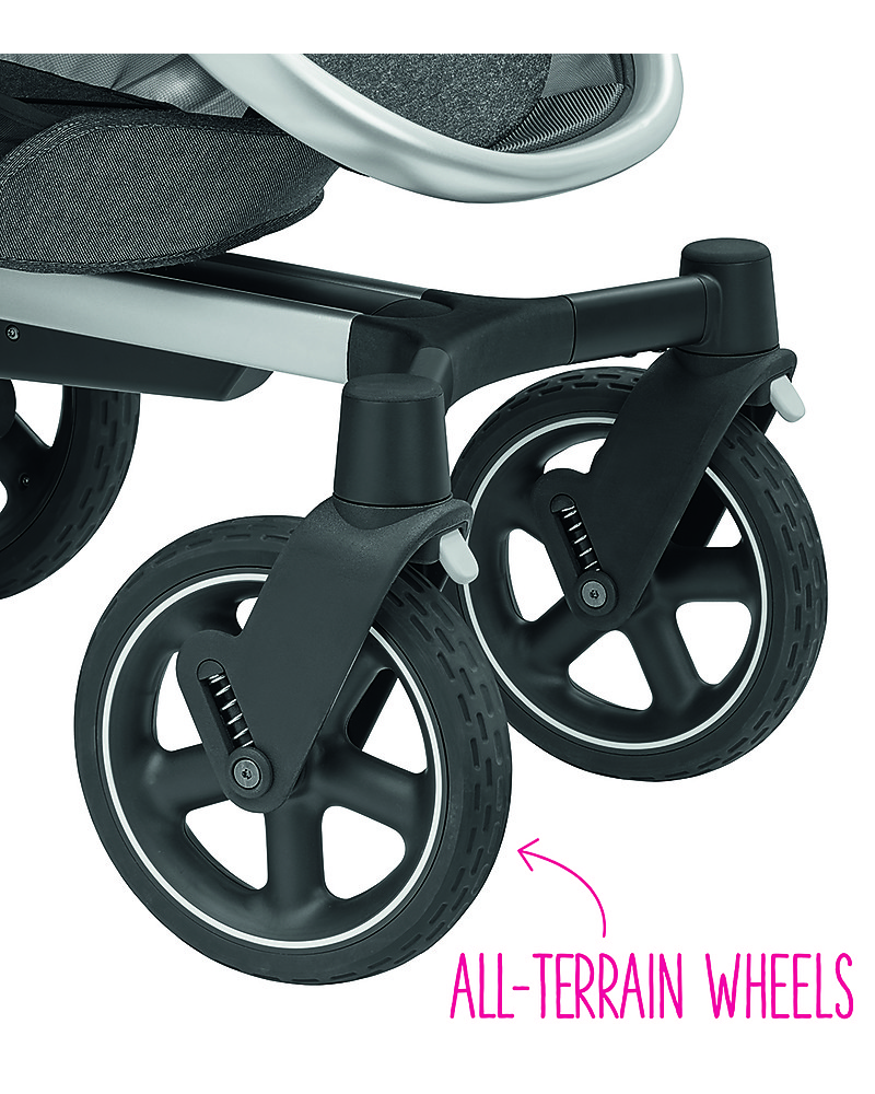 Bébé Confort/Maxi Cosi Stroller Nova 4 Wheels, Sparkling Grey - Up to 3.5  years, hands-free folding! unisex (bambini)