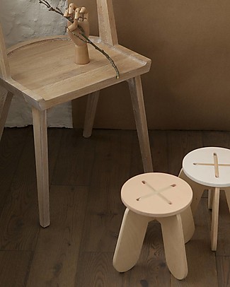 Babai Toys Montessori Wooden Cross Stool for Children - Pink - Stimulates the Autonomy and Imagination of your Child Chairs