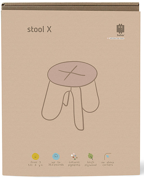 Babai Toys Montessori Wooden Cross Stool for Children - Pink - Stimulates the Autonomy and Imagination of your Child Stools