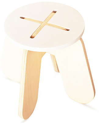 Babai Toys Montessori Wooden Cross Stool for Children - White - Stimulates the Autonomy and Imagination of your Child Chairs