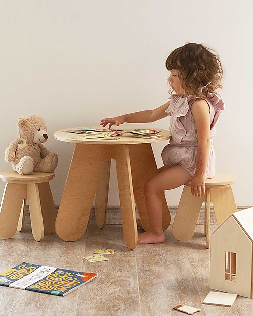 Babai Toys Montessori Wooden Table for Children - Natural - Stimulates the  Autonomy and Imagination of your Child unisex (bambini)