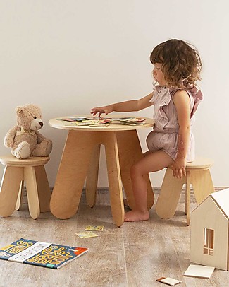 Babai Toys Montessori Wooden Table for Children - Natural - Stimulates the Autonomy and Imagination of your Child Tables And Chairs