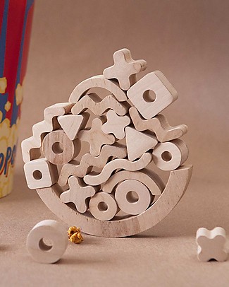 Babai Toys Wooden Balance Toy - Balancer Natural - from 18 Months Aged - for Whole Family Wooden Stacking Toys