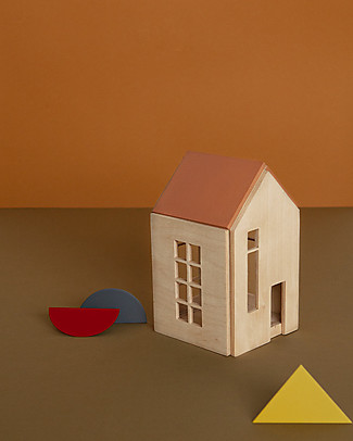 Babai Toys Wooden Dollhouse on the Magnets - Burnt - Medium Size - Fun and Beautiful to See Dolls Houses
