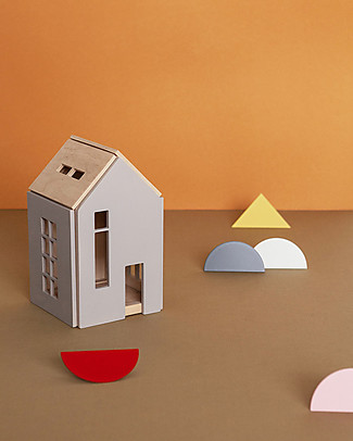 Babai Toys Wooden Dollhouse on the Magnets - Grey - Medium Size - Fun and Beautiful to See Dolls Houses