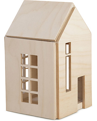 Babai Toys Wooden Dollhouse on the Magnets - Natural - Medium Size - Fun and Beautiful to See Wooden Stacking Toys