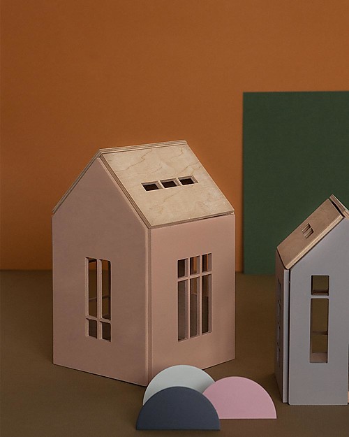 Babai Toys Wooden Dollhouse on the Magnets - Pink - Large Size - Fun and Beautiful to See Dolls Houses