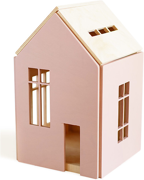 Babai Toys Wooden Dollhouse on the Magnets - Pink - Large Size - Fun and Beautiful to See Dolls Houses