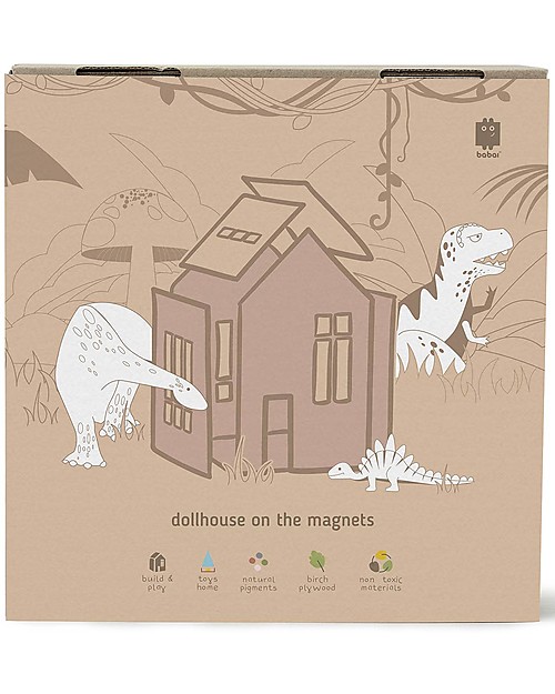 Babai Toys Wooden Dollhouse on the Magnets - Pink - Large Size - Fun and Beautiful to See Dolls Houses