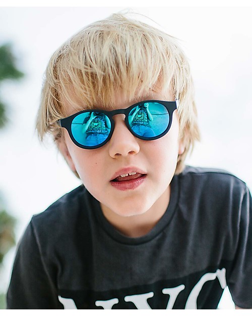 Babiators Blue Collection Sunglasses, The Agent - Black Keyhole/Polarized Dark Blue Lens - 100% UV Protection Sunglasses
