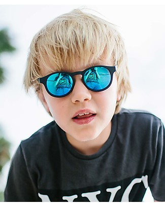 Babiators Blue Collection Sunglasses, The Agent - Black Keyhole/Polarized Dark Blue Lens - 100% UV Protection Sunglasses