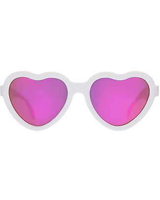 Babiators Blue Collection Sunglasses, The Sweetheart - Wicked White Heart/Polarized Pink Lens - 100% UV Protection - 1 Years Lost & Found Guarantee Sunglasses