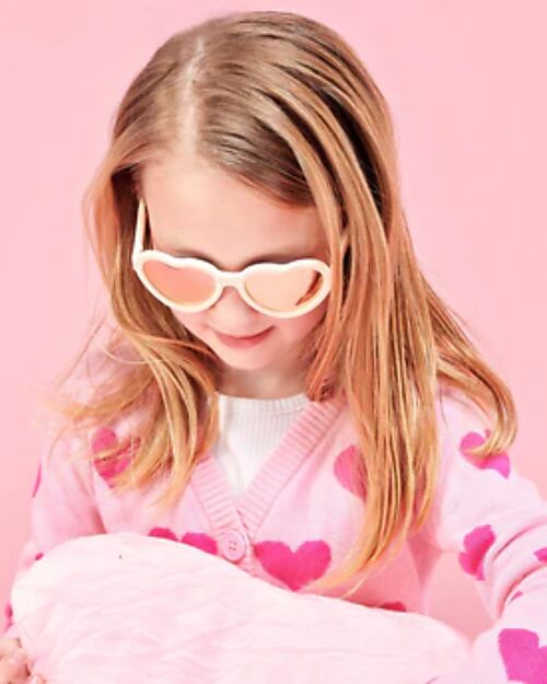 Babiators Hearts Sunglassess - Sweet Cream with Rose Gold Mirrored Lenses - 100% UV Protection Sunglasses