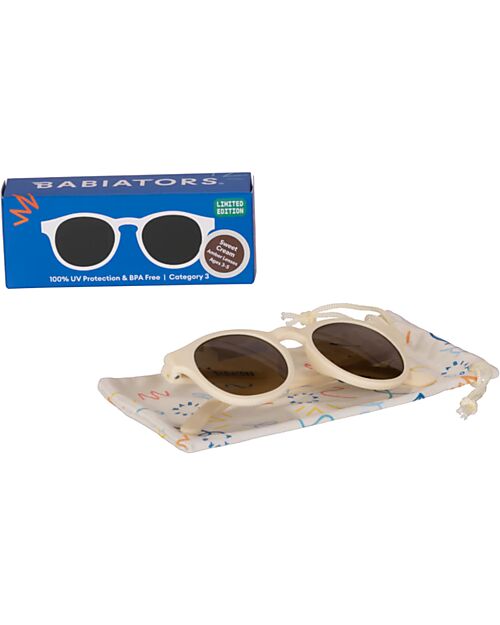 Babiators Keyhole Sunglasses - Sweet Cream - Amber Lens - 100% UV Protection Sunglasses